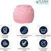 Flash Furniture Dillon Small Teal Furry Bean Bag Chair for Kids and Teens(Light Pink Dot)
