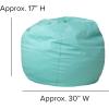 Flash Furniture Dillon Small Teal Furry Bean Bag Chair for Kids and Teens(Mint Green)