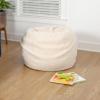 Flash Furniture Dillon Small Teal Furry Bean Bag Chair for Kids and Teens(Natural Sherpa)