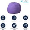 Flash Furniture Dillon Small Teal Furry Bean Bag Chair for Kids and Teens(Purple)