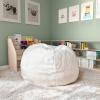 Flash Furniture Dillon Small Teal Furry Bean Bag Chair for Kids and Teens(White Furry)