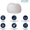 Flash Furniture Dillon Small Teal Furry Bean Bag Chair for Kids and Teens(White Furry)