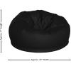 Flash Furniture Duncan Oversized Bean Bag Chair for Kids and Adults, Foam-Filled Beanbag Chair with Machine Washable Cover, Light Pink Polka Dot(Black)