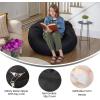 Flash Furniture Duncan Oversized Bean Bag Chair for Kids and Adults, Foam-Filled Beanbag Chair with Machine Washable Cover, Light Pink Polka Dot(Black)
