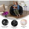 Flash Furniture Duncan Oversized Bean Bag Chair for Kids and Adults, Foam-Filled Beanbag Chair with Machine Washable Cover, Light Pink Polka Dot(Black Furry)