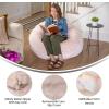 Flash Furniture Duncan Oversized Bean Bag Chair for Kids and Adults, Foam-Filled Beanbag Chair with Machine Washable Cover, Light Pink Polka Dot(Blush Furry)