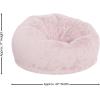 Flash Furniture Duncan Oversized Bean Bag Chair for Kids and Adults, Foam-Filled Beanbag Chair with Machine Washable Cover, Light Pink Polka Dot(Blush Furry)