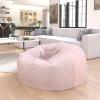 Flash Furniture Duncan Oversized Bean Bag Chair for Kids and Adults, Foam-Filled Beanbag Chair with Machine Washable Cover, Light Pink Polka Dot(Blush Furry)