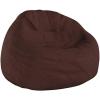 Flash Furniture Duncan Oversized Bean Bag Chair for Kids and Adults, Foam-Filled Beanbag Chair with Machine Washable Cover, Light Pink Polka Dot(Brown)