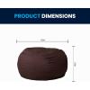 Flash Furniture Duncan Oversized Bean Bag Chair for Kids and Adults, Foam-Filled Beanbag Chair with Machine Washable Cover, Light Pink Polka Dot(Brown)