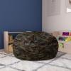 Flash Furniture Duncan Oversized Bean Bag Chair for Kids and Adults, Foam-Filled Beanbag Chair with Machine Washable Cover, Light Pink Polka Dot(Camouflage)