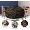Flash Furniture Duncan Oversized Bean Bag Chair for Kids and Adults, Foam-Filled Beanbag Chair with Machine Washable Cover, Light Pink Polka Dot(Camouflage)