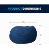 Flash Furniture Duncan Oversized Bean Bag Chair for Kids and Adults, Foam-Filled Beanbag Chair with Machine Washable Cover, Light Pink Polka Dot(Denim)