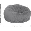 Flash Furniture Duncan Oversized Bean Bag Chair for Kids and Adults, Foam-Filled Beanbag Chair with Machine Washable Cover, Light Pink Polka Dot(Gray Furry)