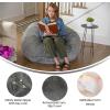 Flash Furniture Duncan Oversized Bean Bag Chair for Kids and Adults, Foam-Filled Beanbag Chair with Machine Washable Cover, Light Pink Polka Dot(Gray Furry)