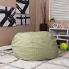 Flash Furniture Duncan Oversized Bean Bag Chair for Kids and Adults, Foam-Filled Beanbag Chair with Machine Washable Cover, Light Pink Polka Dot(Green Dot)