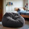 Flash Furniture Duncan Oversized Bean Bag Chair for Kids and Adults, Foam-Filled Beanbag Chair with Machine Washable Cover, Light Pink Polka Dot(Grey)