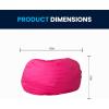 Flash Furniture Duncan Oversized Bean Bag Chair for Kids and Adults, Foam-Filled Beanbag Chair with Machine Washable Cover, Light Pink Polka Dot(Hot Pink)