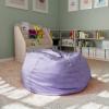 Flash Furniture Duncan Oversized Bean Bag Chair for Kids and Adults, Foam-Filled Beanbag Chair with Machine Washable Cover, Light Pink Polka Dot(Lavender Dot)