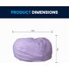 Flash Furniture Duncan Oversized Bean Bag Chair for Kids and Adults, Foam-Filled Beanbag Chair with Machine Washable Cover, Light Pink Polka Dot(Lavender Dot)