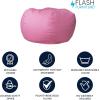 Flash Furniture Duncan Oversized Bean Bag Chair for Kids and Adults, Foam-Filled Beanbag Chair with Machine Washable Cover, Light Pink Polka Dot(Light Pink)