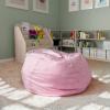 Flash Furniture Duncan Oversized Bean Bag Chair for Kids and Adults, Foam-Filled Beanbag Chair with Machine Washable Cover, Light Pink Polka Dot(Light Pink Dot)
