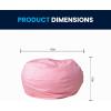 Flash Furniture Duncan Oversized Bean Bag Chair for Kids and Adults, Foam-Filled Beanbag Chair with Machine Washable Cover, Light Pink Polka Dot(Light Pink Dot)