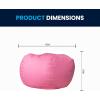 Flash Furniture Duncan Oversized Bean Bag Chair for Kids and Adults, Foam-Filled Beanbag Chair with Machine Washable Cover, Light Pink Polka Dot(Light Pink)