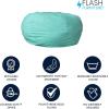 Flash Furniture Duncan Oversized Bean Bag Chair for Kids and Adults, Foam-Filled Beanbag Chair with Machine Washable Cover, Light Pink Polka Dot(Mint Green)