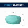 Flash Furniture Duncan Oversized Bean Bag Chair for Kids and Adults, Foam-Filled Beanbag Chair with Machine Washable Cover, Light Pink Polka Dot(Mint Green)