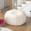 Flash Furniture Duncan Oversized Bean Bag Chair for Kids and Adults, Foam-Filled Beanbag Chair with Machine Washable Cover, Light Pink Polka Dot(Natural Sherpa)