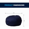 Flash Furniture Duncan Oversized Bean Bag Chair for Kids and Adults, Foam-Filled Beanbag Chair with Machine Washable Cover, Light Pink Polka Dot(Navy Blue)