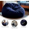 Flash Furniture Duncan Oversized Bean Bag Chair for Kids and Adults, Foam-Filled Beanbag Chair with Machine Washable Cover, Light Pink Polka Dot(Navy Blue)
