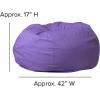 Flash Furniture Duncan Oversized Bean Bag Chair for Kids and Adults, Foam-Filled Beanbag Chair with Machine Washable Cover, Light Pink Polka Dot(Purple)