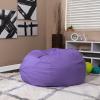 Flash Furniture Duncan Oversized Bean Bag Chair for Kids and Adults, Foam-Filled Beanbag Chair with Machine Washable Cover, Light Pink Polka Dot(Purple)