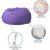 Flash Furniture Duncan Oversized Bean Bag Chair for Kids and Adults, Foam-Filled Beanbag Chair with Machine Washable Cover, Light Pink Polka Dot(Purple)