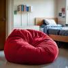 Flash Furniture Duncan Oversized Bean Bag Chair for Kids and Adults, Foam-Filled Beanbag Chair with Machine Washable Cover, Light Pink Polka Dot(Red)