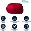 Flash Furniture Duncan Oversized Bean Bag Chair for Kids and Adults, Foam-Filled Beanbag Chair with Machine Washable Cover, Light Pink Polka Dot(Red)