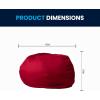Flash Furniture Duncan Oversized Bean Bag Chair for Kids and Adults, Foam-Filled Beanbag Chair with Machine Washable Cover, Light Pink Polka Dot(Red)