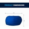 Flash Furniture Duncan Oversized Bean Bag Chair for Kids and Adults, Foam-Filled Beanbag Chair with Machine Washable Cover, Light Pink Polka Dot(Royal Blue)