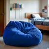 Flash Furniture Duncan Oversized Bean Bag Chair for Kids and Adults, Foam-Filled Beanbag Chair with Machine Washable Cover, Light Pink Polka Dot(Royal Blue)