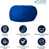 Flash Furniture Duncan Oversized Bean Bag Chair for Kids and Adults, Foam-Filled Beanbag Chair with Machine Washable Cover, Light Pink Polka Dot(Royal Blue)