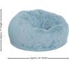 Flash Furniture Duncan Oversized Bean Bag Chair for Kids and Adults, Foam-Filled Beanbag Chair with Machine Washable Cover, Light Pink Polka Dot(Teal Furry)