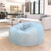 Flash Furniture Duncan Oversized Bean Bag Chair for Kids and Adults, Foam-Filled Beanbag Chair with Machine Washable Cover, Light Pink Polka Dot(Teal Furry)