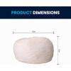 Flash Furniture Duncan Oversized Bean Bag Chair for Kids and Adults, Foam-Filled Beanbag Chair with Machine Washable Cover, Light Pink Polka Dot(White Furry)