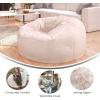 Flash Furniture Duncan Oversized Bean Bag Chair for Kids and Adults, Foam-Filled Beanbag Chair with Machine Washable Cover, Light Pink Polka Dot(White Furry)
