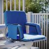 Flash Furniture Malta Heated Stadium Seat with Back Support, 6 Recline Positions, Portable Chair with Backpack Straps, USB Battery Pack Not Included, Black(Blue)