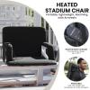 Flash Furniture Malta Heated Stadium Seat with Back Support, 6 Recline Positions, Portable Chair with Backpack Straps, USB Battery Pack Not Included, Black(Black)