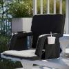 Flash Furniture Malta Heated Stadium Seat with Back Support, 6 Recline Positions, Portable Chair with Backpack Straps, USB Battery Pack Not Included, Black(Black)