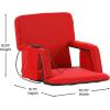 Flash Furniture Malta Heated Stadium Seat with Back Support, 6 Recline Positions, Portable Chair with Backpack Straps, USB Battery Pack Not Included, Black(Red)